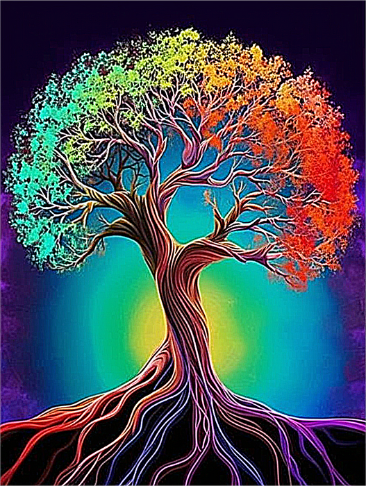 Tree Diy Paint By Numbers Kits UK For Adult Kids MJ8702