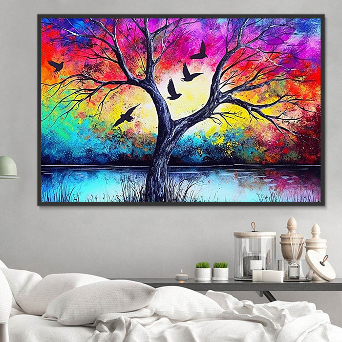 Tree Diy Paint By Numbers Kits UK For Adult Kids MJ8733