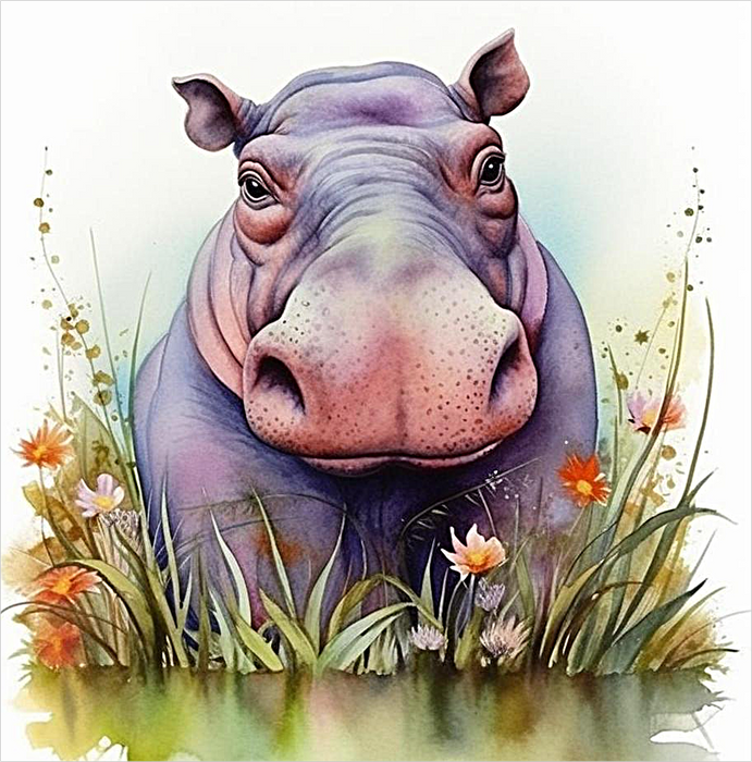 Hippo Diy Paint By Numbers Kits UK For Adult Kids MJ9000