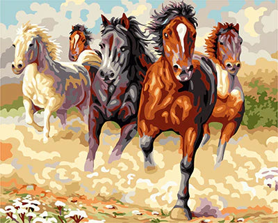 Horse Diy Paint By Numbers Kits UK For Adult Kids GX24144