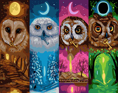 Owl Diy Paint By Numbers Kits UK For Adult Kids GX25306