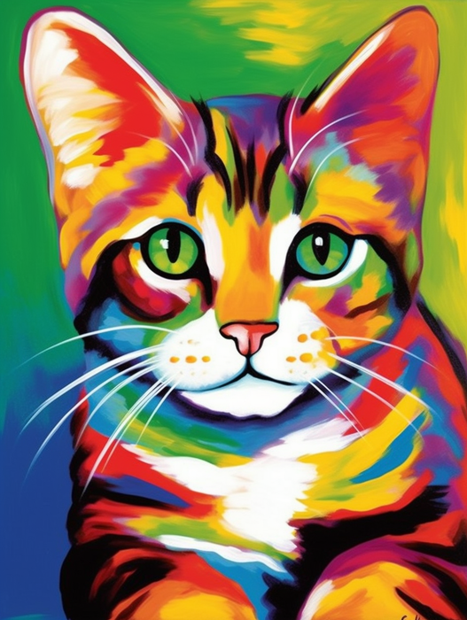 Cat Diy Paint By Numbers Kits UK For Adult Kids MJ1136