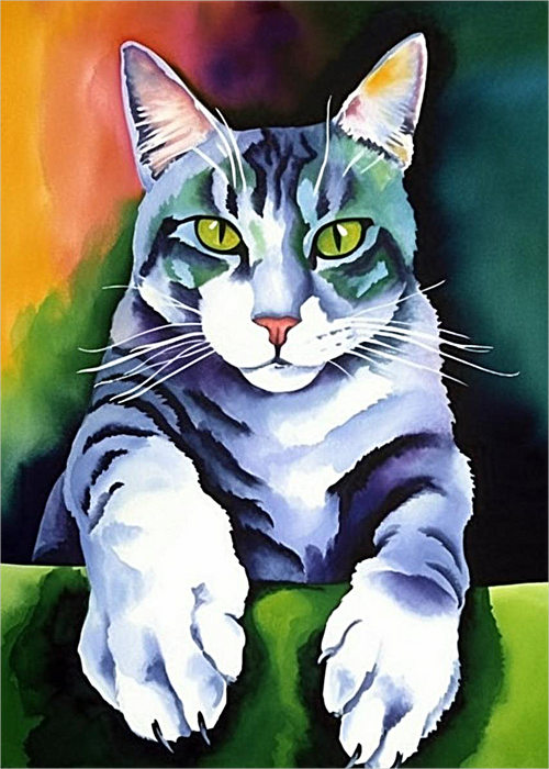 Cat Diy Paint By Numbers Kits UK For Adult Kids MJ1180