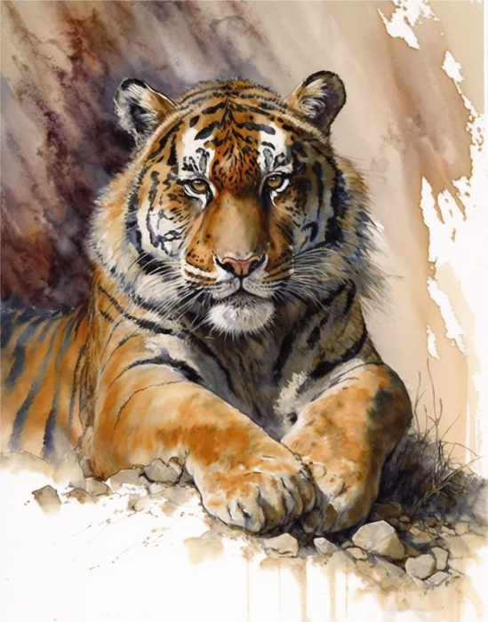 Tiger Diy Paint By Numbers Kits UK For Adult Kids MJ1229