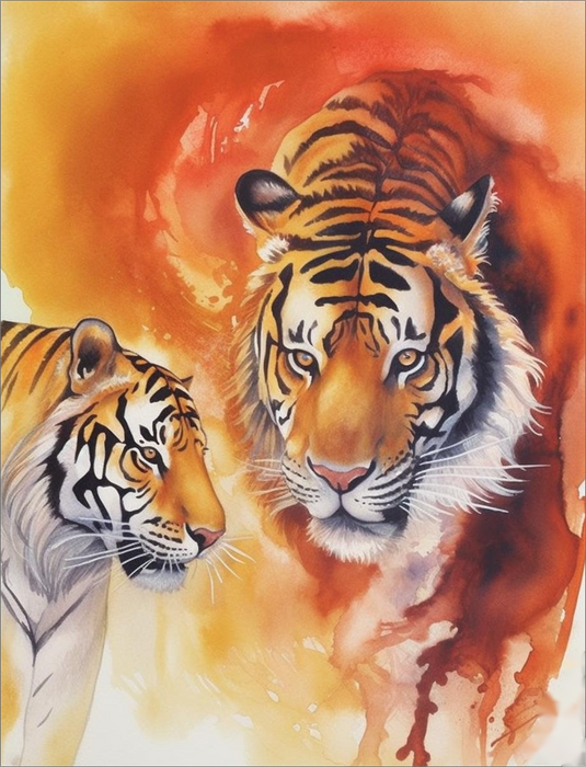 Tiger Diy Paint By Numbers Kits UK For Adult Kids MJ1232