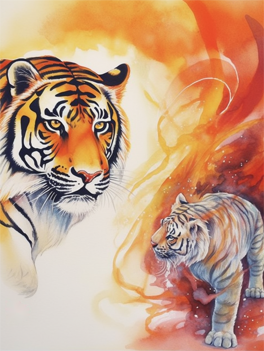 Tiger Diy Paint By Numbers Kits UK For Adult Kids MJ1233