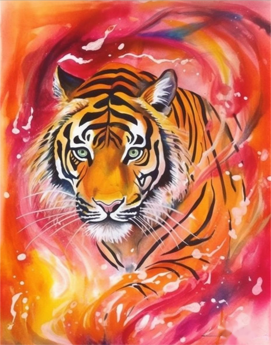Tiger Diy Paint By Numbers Kits UK For Adult Kids MJ1243