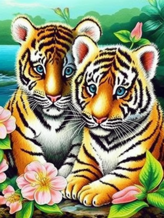 Tiger Diy Paint By Numbers Kits UK For Adult Kids MJ1270