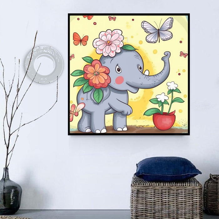 Elephant Diy Paint By Numbers Kits UK For Adult Kids MJ1295