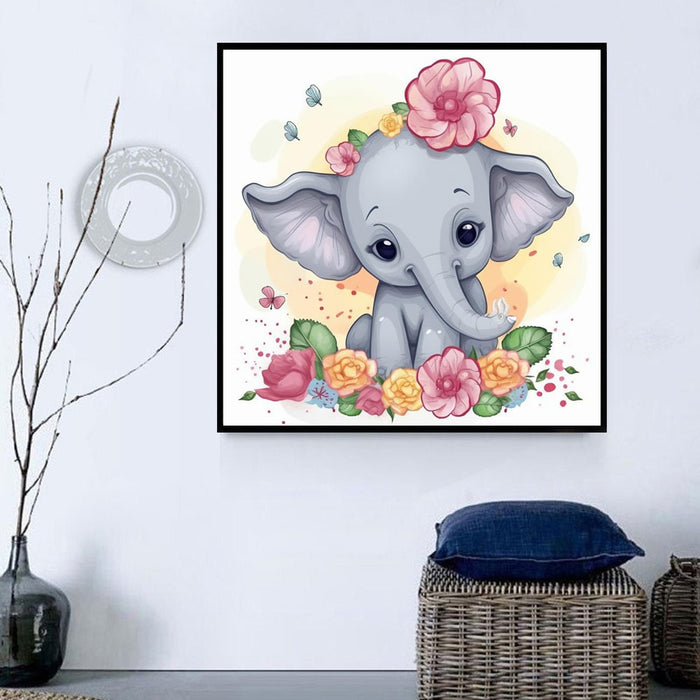 Elephant Diy Paint By Numbers Kits UK For Adult Kids MJ1306