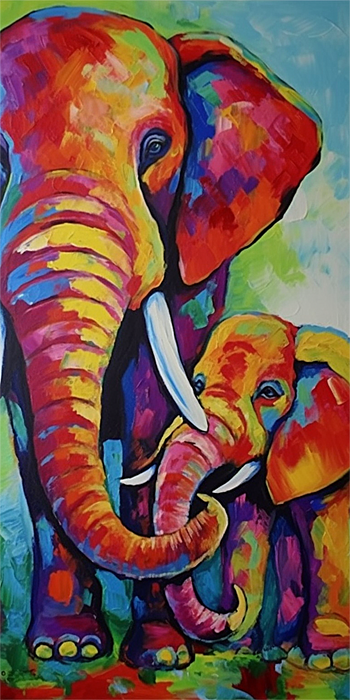 Elephant Diy Paint By Numbers Kits UK For Adult Kids MJ1310