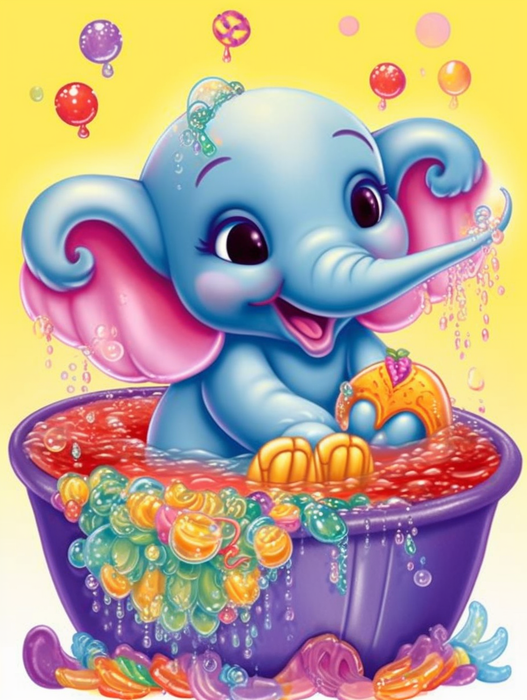 Elephant Paint By Numbers Kits UK MJ1312