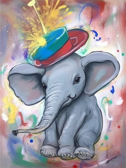 Elephant Paint By Numbers Kits UK MJ1363