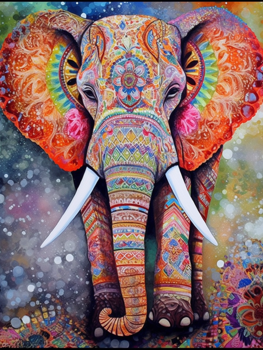 Elephant Paint By Numbers Kits UK MJ1370