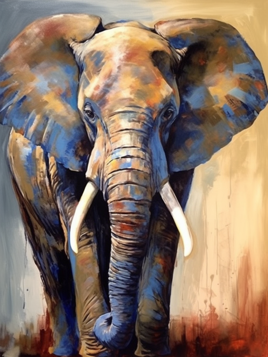 Elephant Paint By Numbers Kits UK MJ1373