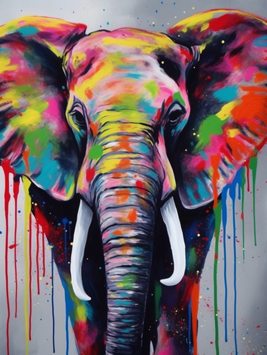 Elephant Paint By Numbers Kits UK MJ1374