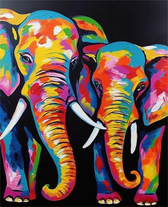 Elephant Paint By Numbers Kits UK MJ1377
