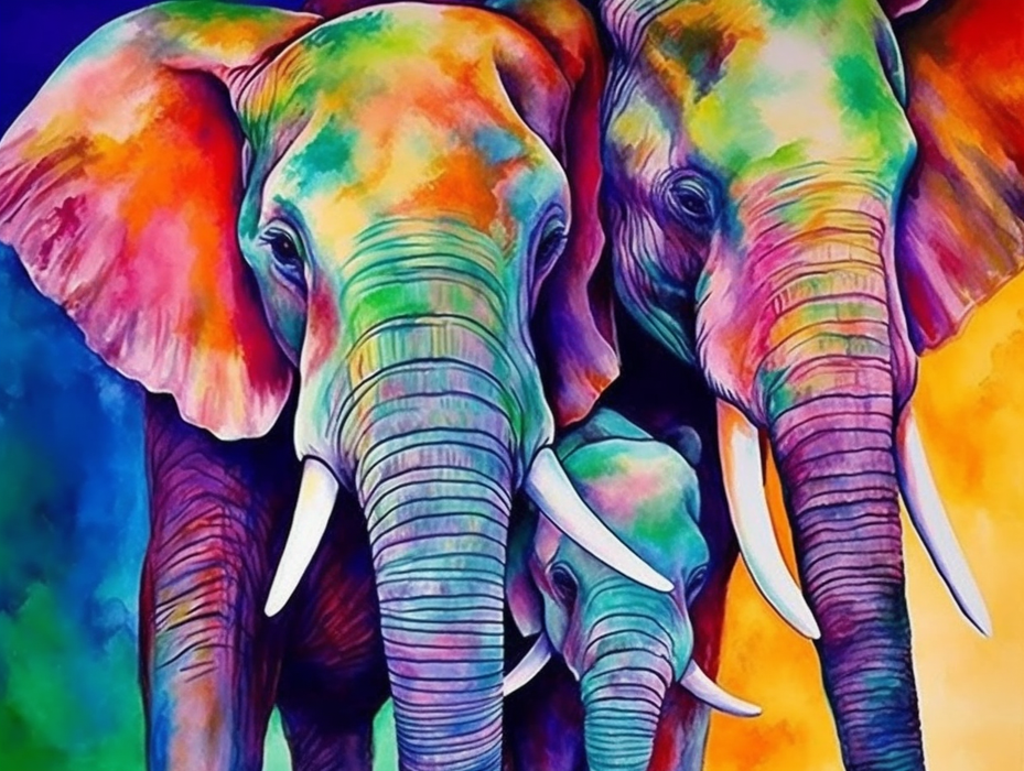 Elephant Paint By Numbers Kits UK MJ1387