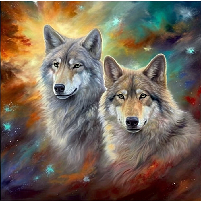 Wolf Paint By Numbers Kits UK MJ1394