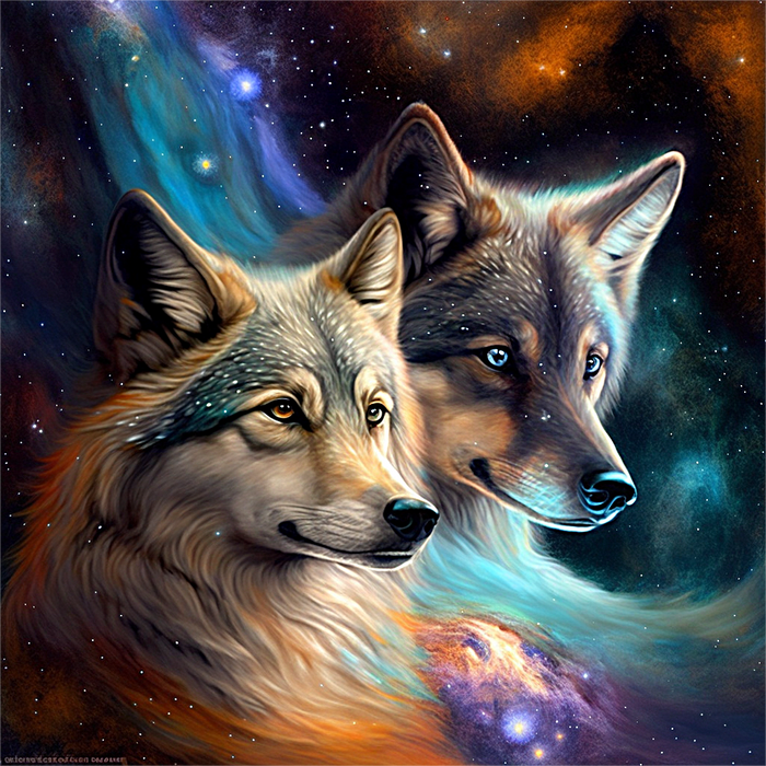 Wolf Paint By Numbers Kits UK MJ1402