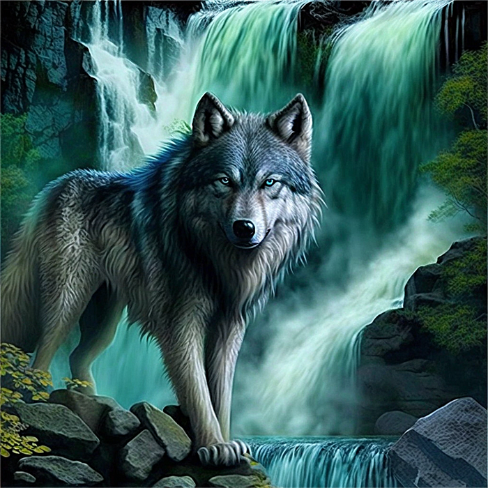Wolf Paint By Numbers Kits UK MJ1410