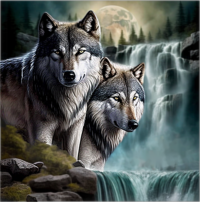 Wolf Paint By Numbers Kits UK MJ1413