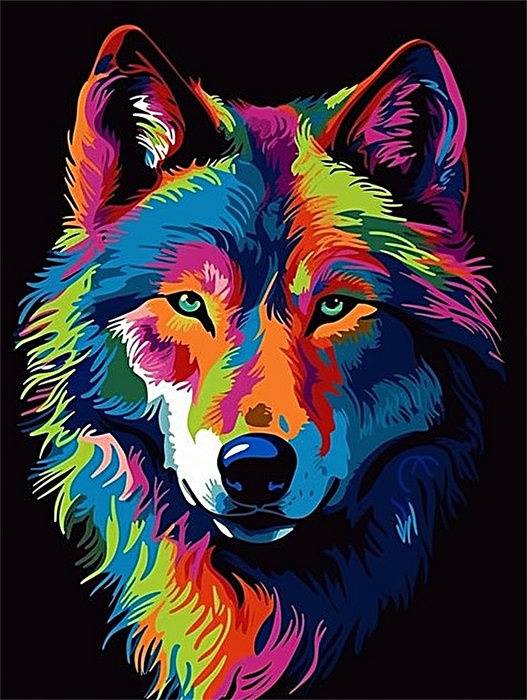 Wolf Diy Paint By Numbers Kits UK For Adult Kids MJ1418
