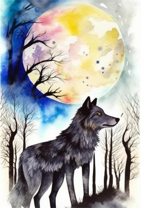 Wolf Diy Paint By Numbers Kits UK For Adult Kids MJ1422