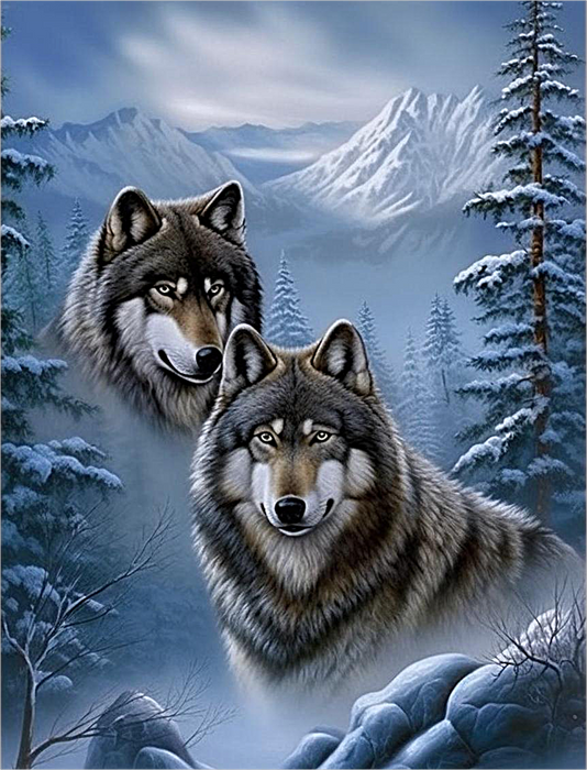 Wolf Diy Paint By Numbers Kits UK For Adult Kids MJ1440