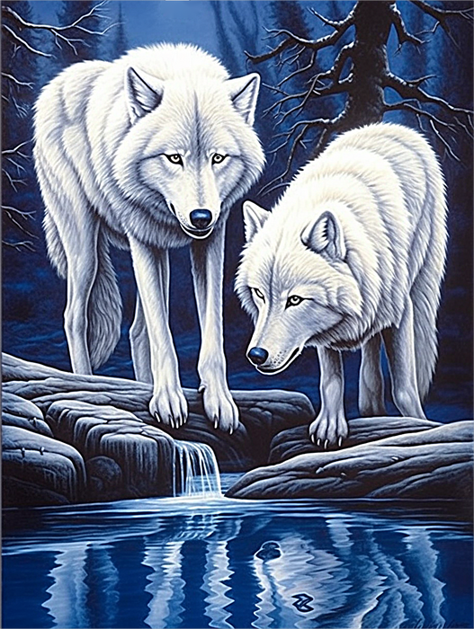 Wolf Diy Paint By Numbers Kits UK For Adult Kids MJ1442