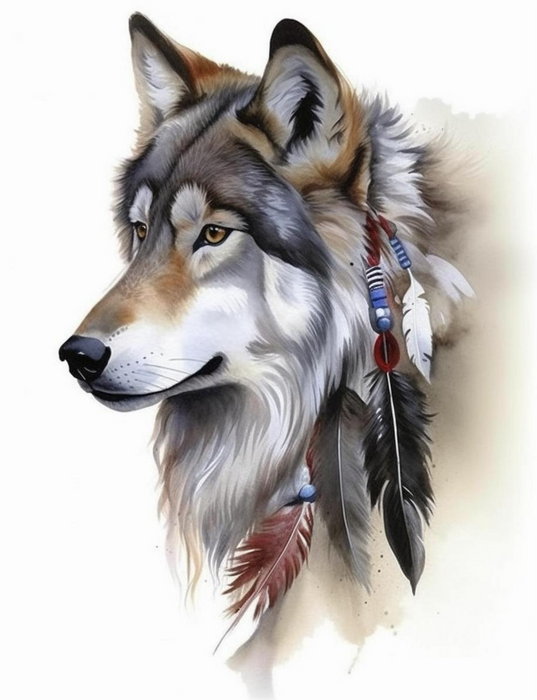 Wolf Diy Paint By Numbers Kits UK For Adult Kids MJ1453