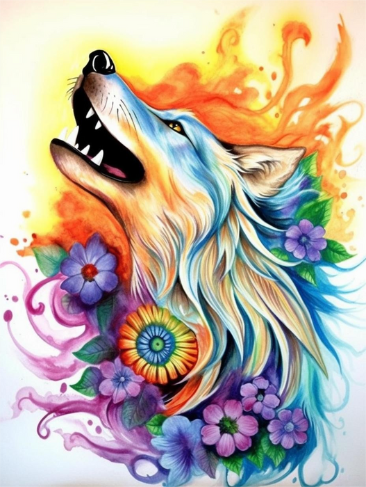 Wolf Diy Paint By Numbers Kits UK For Adult Kids MJ1483