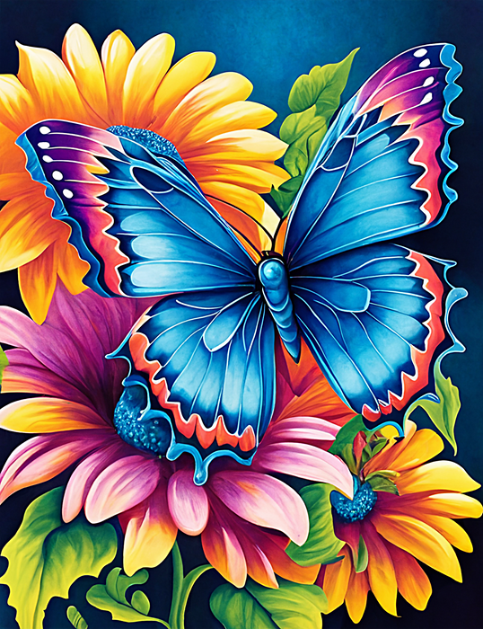 Butterfly Diy Paint By Numbers Kits UK For Adult Kids MJ1538
