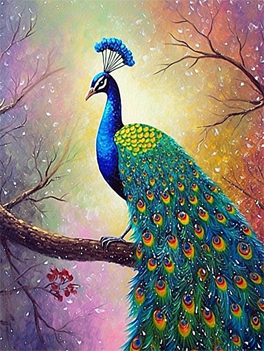 Peacock Paint By Numbers Kits UK MJ1614