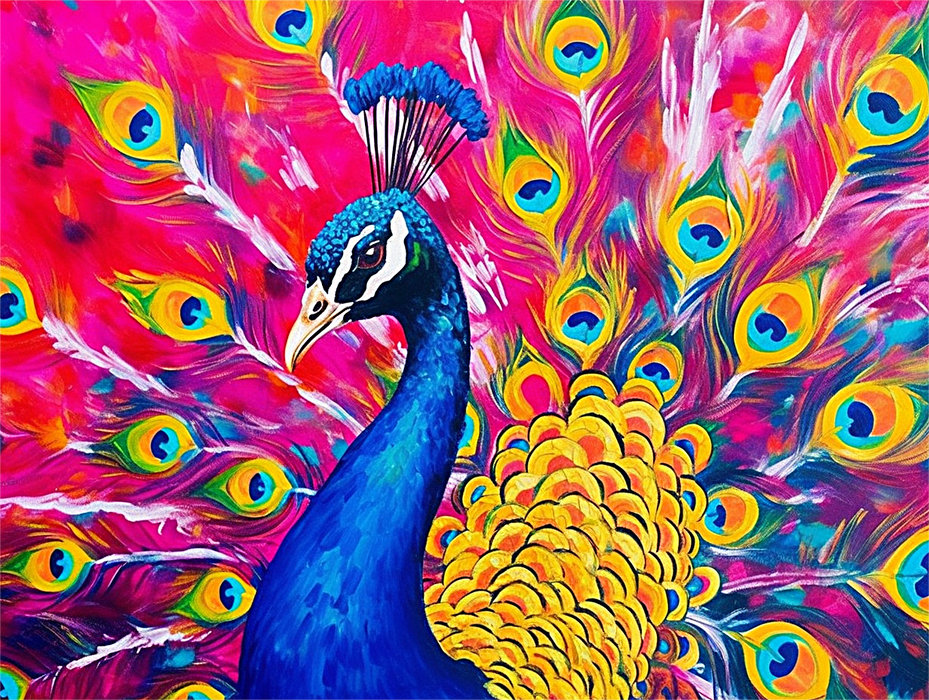 Peacock Paint By Numbers Kits UK MJ1633