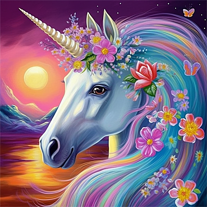 Unicorn Diy Paint By Numbers Kits UK For Adult Kids MJ1644