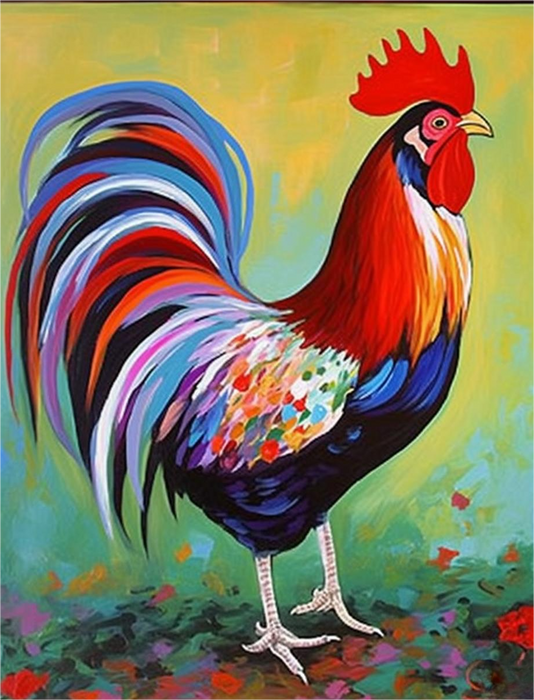 Chicken Diy Paint By Numbers Kits UK For Adult Kids MJ1717