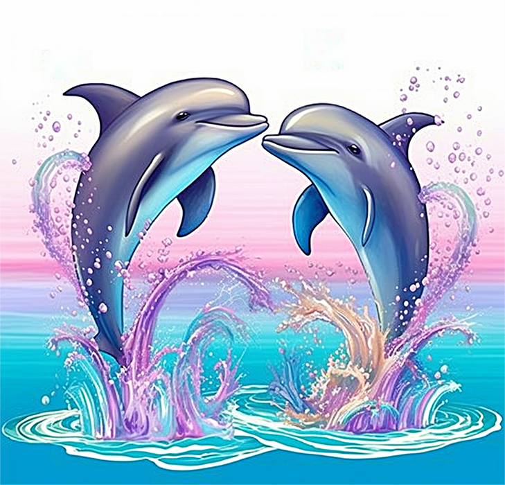 Dolphin Paint By Numbers Kits UK MJ1729