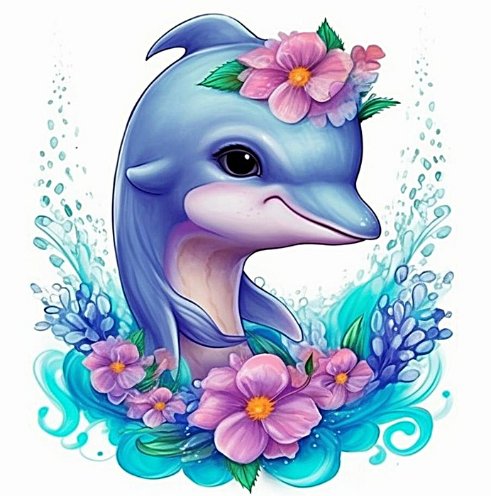 Dolphin Paint By Numbers Kits UK MJ1731