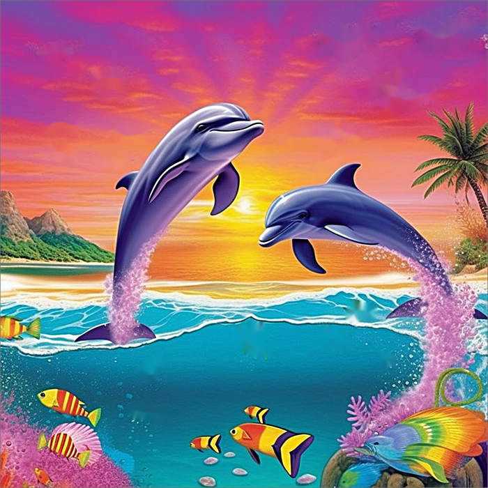 Dolphin Paint By Numbers Kits UK MJ1733