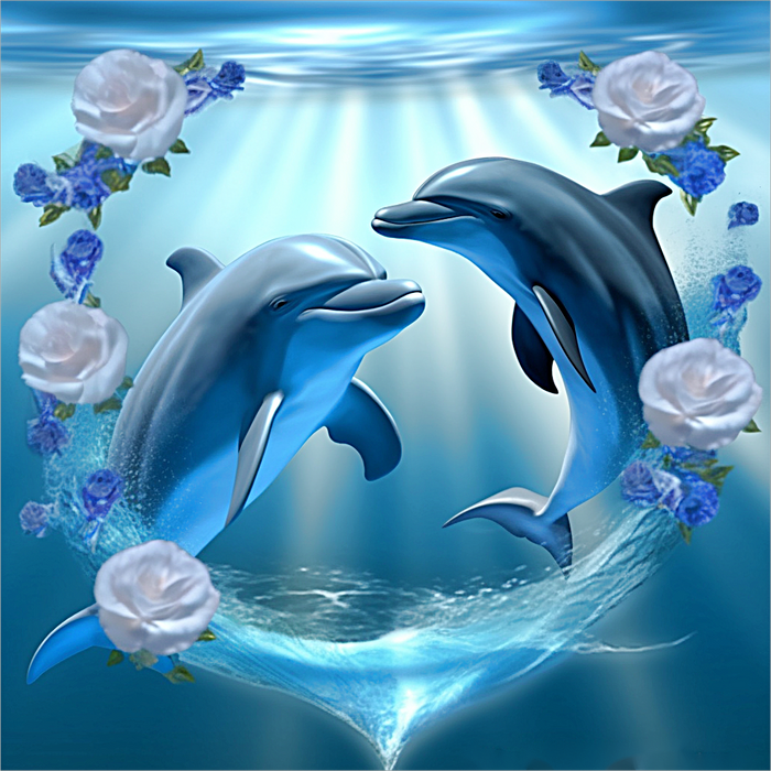 Dolphin Paint By Numbers Kits UK MJ1734