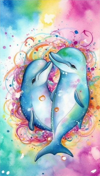 Dolphin Diy Paint By Numbers Kits UK For Adult Kids MJ1742