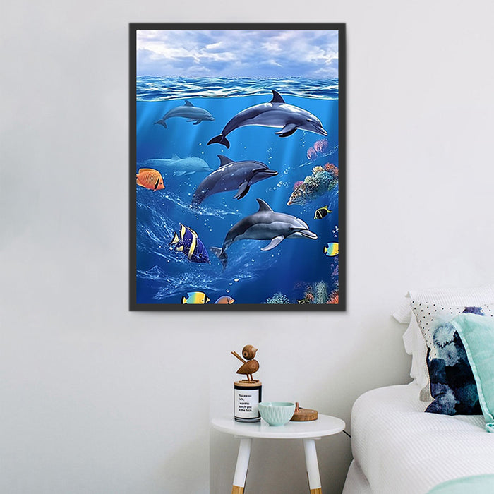 Dolphin Diy Paint By Numbers Kits UK For Adult Kids MJ1750