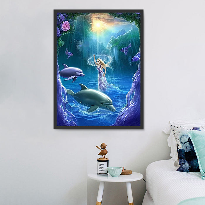 Dolphin Diy Paint By Numbers Kits UK For Adult Kids MJ1753