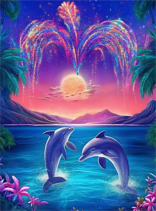 Dolphin Diy Paint By Numbers Kits UK For Adult Kids MJ1754