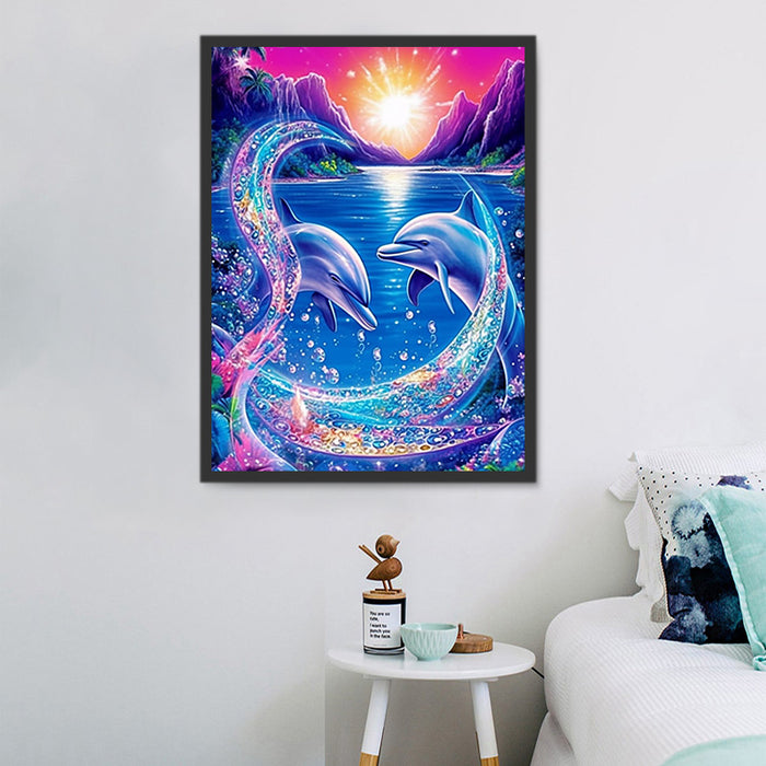 Dolphin Diy Paint By Numbers Kits UK For Adult Kids MJ1758