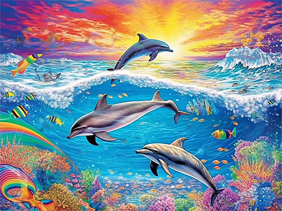 Dolphin Diy Paint By Numbers Kits UK For Adult Kids MJ1768