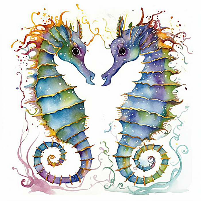 Hippocampi Paint By Numbers Kits UK MJ1840