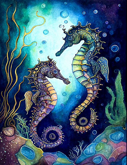 Hippocampi Paint By Numbers Kits UK MJ1844