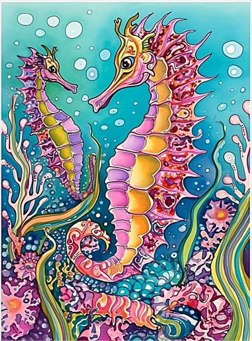 Hippocampi Paint By Numbers Kits UK MJ1846